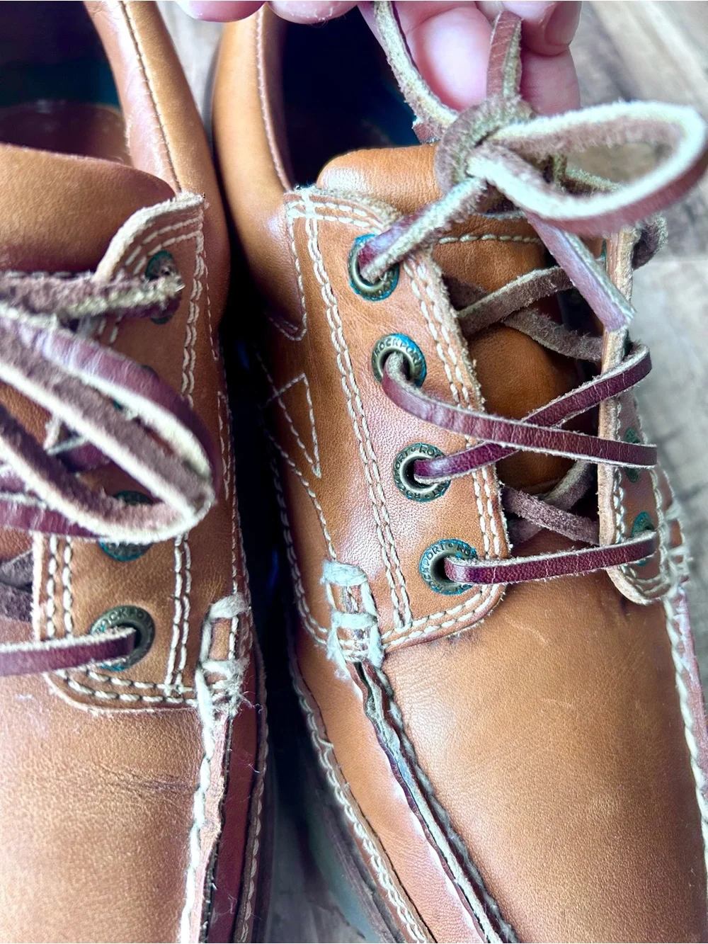 Rockport M3042 Vintage Leather Boat Shoes Men's 7 M / Fits Women's 8.5